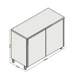 Balcão de Pia 2 Portas 120cm com Tampo em MDF Condessa Nesher
