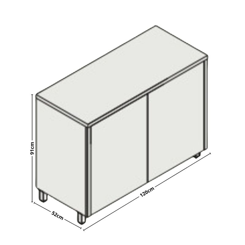 Balcão de Pia 2 Portas 120cm com Tampo em MDF Condessa Nesher
