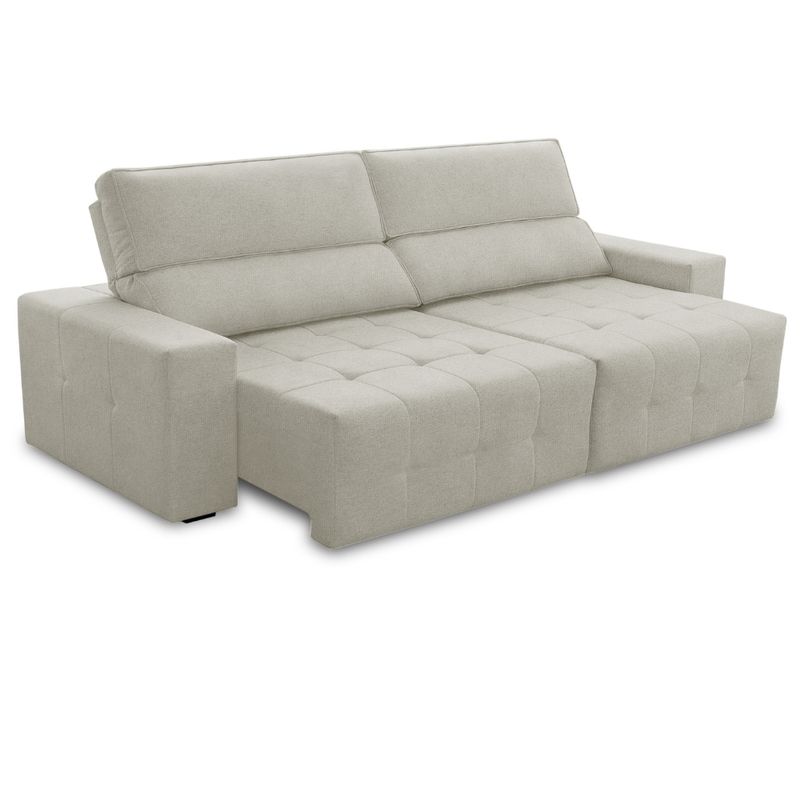 Sofá 4 Lugares Retrátil Reclinável 250cm Veludo Village Ferguile