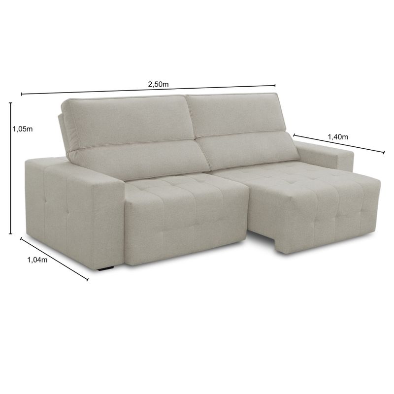 Sofá 4 Lugares Retrátil Reclinável 250cm Veludo Village Ferguile