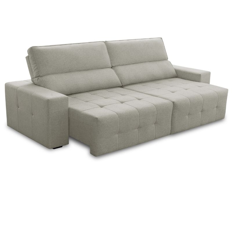 Sofá 4 Lugares Retrátil Reclinável 280cm Linho Village Ferguile