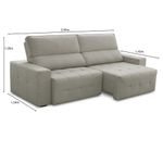 Sofá 4 Lugares Retrátil Reclinável 280cm Linho Village Ferguile