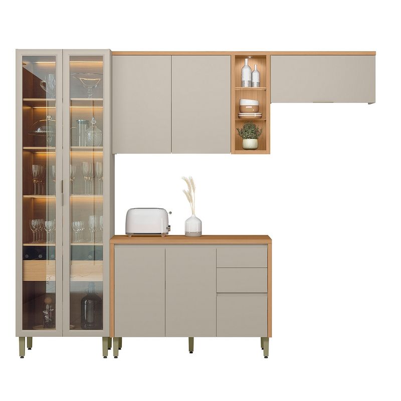 Cozinha Modulada 4 Peças com Tampo Em MDF Allure Linea Brasil
