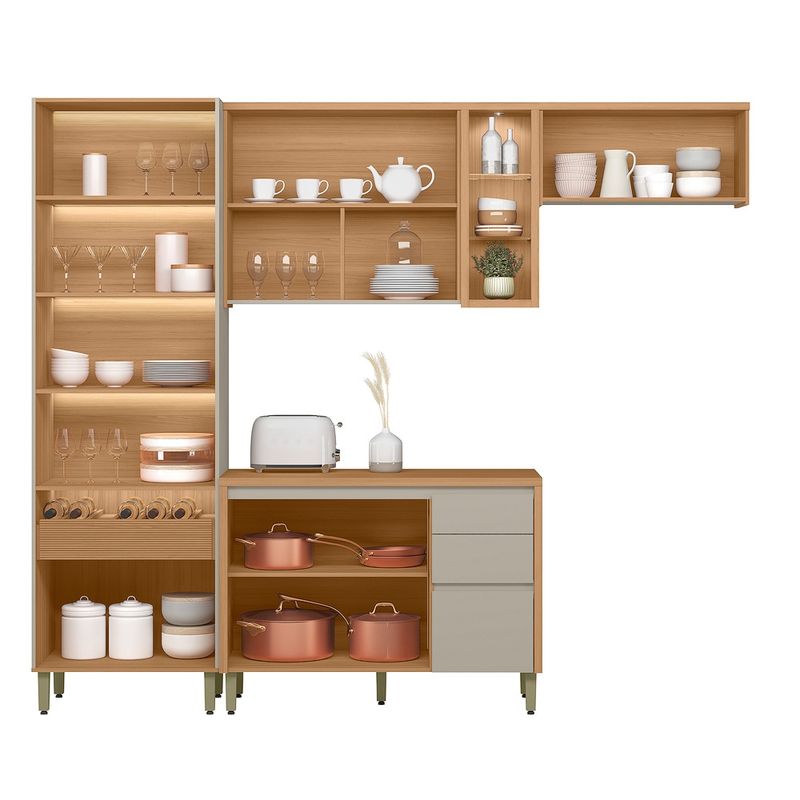 Cozinha Modulada 4 Peças com Tampo Em MDF Allure Linea Brasil