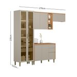 Cozinha Modulada 4 Peças com Tampo Em MDF Allure Linea Brasil