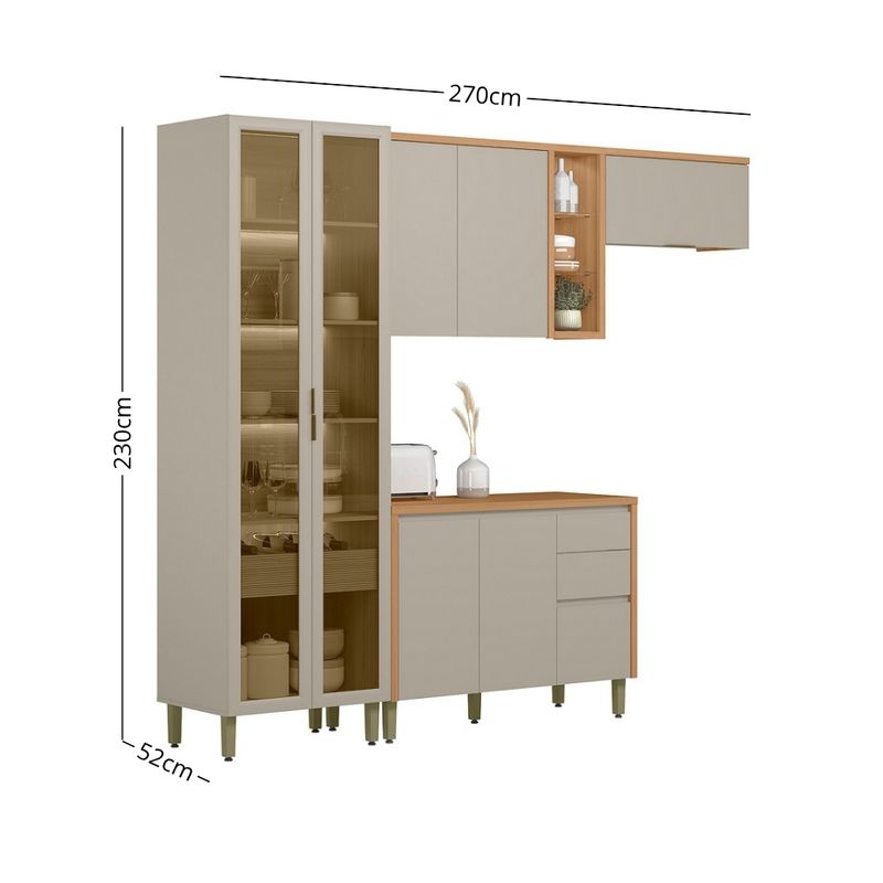Cozinha Modulada 4 Peças com Tampo Em MDF Allure Linea Brasil