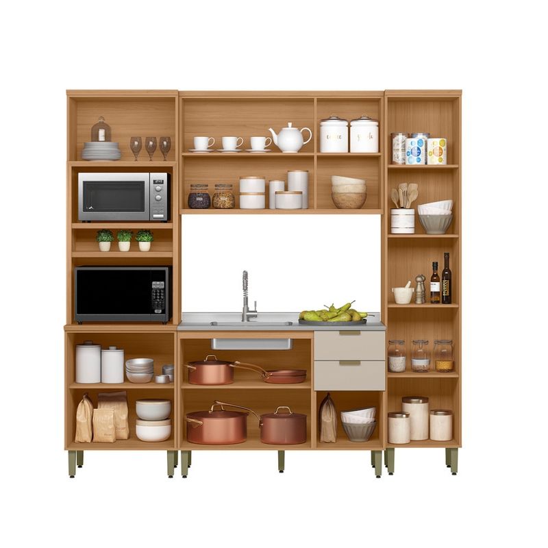 Cozinha Modulada 4 Peças sem Pia Em MDF Selene Linea Brasil