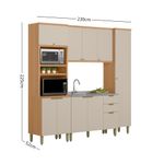Cozinha Modulada 4 Peças sem Pia Em MDF Selene Linea Brasil