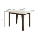 Mesa de Jantar 120cm com Vidro Kate Poliman Móveis