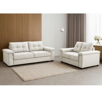 Conjunto Sofá 3 e 2 Lugares Veludo Palazio Ferguile