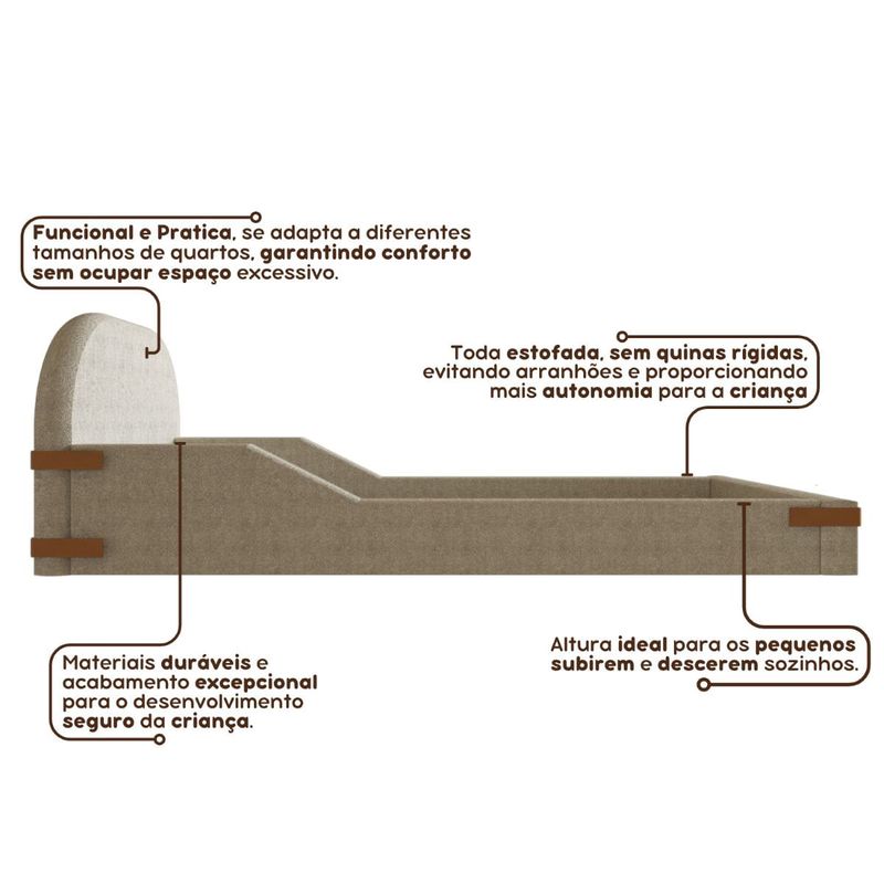 Cama Infantil Montessoriana Solteiro Afeto Bramov