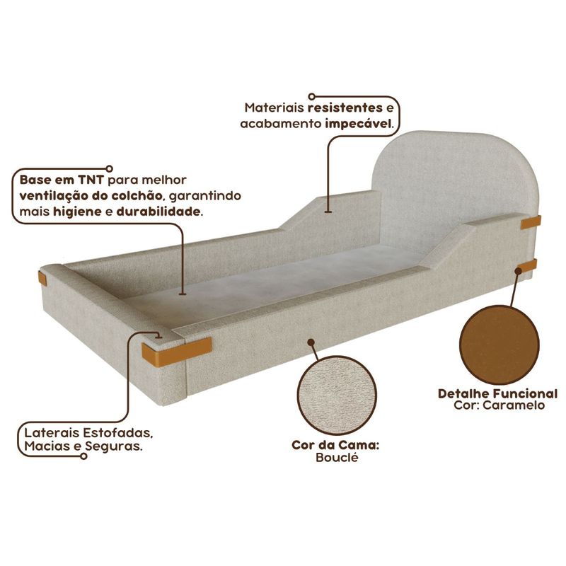 Cama Infantil Montessoriana Solteiro Afeto Bramov