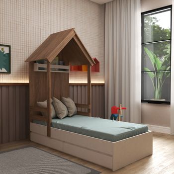 Cama Infantil 2 Gavetas Mel Bramov