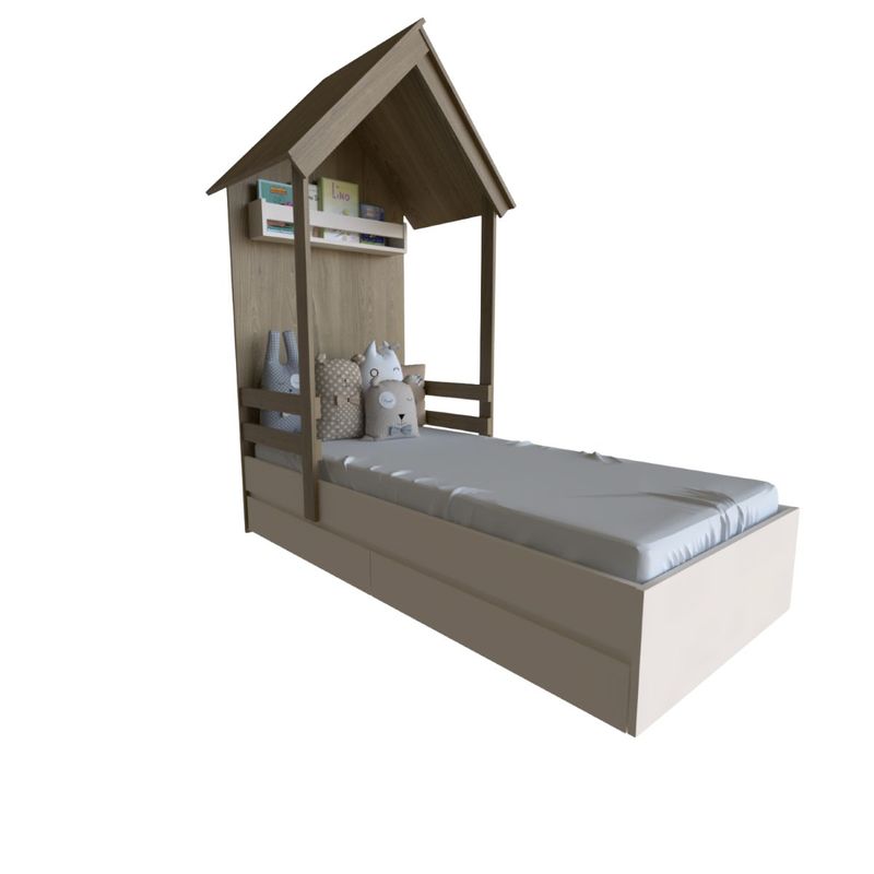 Cama Infantil 2 Gavetas Mel Bramov