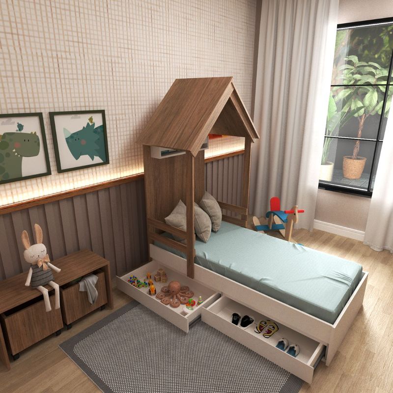 Cama Infantil 2 Gavetas Mel Bramov