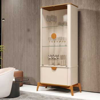 Cristaleira com Vidro 3 Portas Buriti JB Móveis