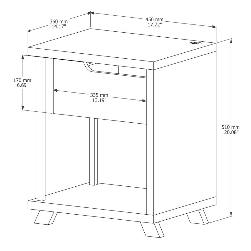 Mesa de Cabeceira 1 Gaveta JB 1010 JB Móveis