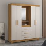 Guarda-Roupa-Solteiro-com-Espelho-e-Pes-4-Portas-3-Gavetas-NT5015-Notavel-Moveis