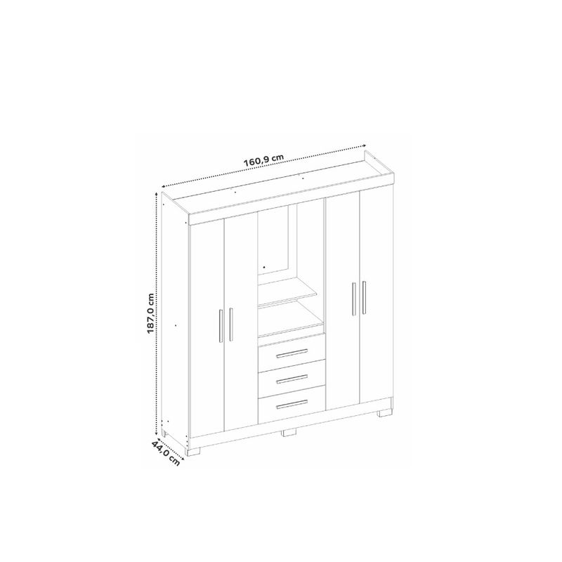 Guarda-Roupa-Solteiro-com-Espelho-e-Pes-4-Portas-3-Gavetas-NT5015-Notavel-Moveis