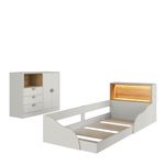 Quarto-Infantil-com-Cama-Solteiro-Montessoriana-com-iluminacao-Led-e-Comoda-3-Gavetas-CJ080-Lille