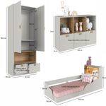 Quarto-Infantil-Cama-Solteiro-Montessoriana-Led-Comoda-e-Guarda-Roupas-CJ078-Lille