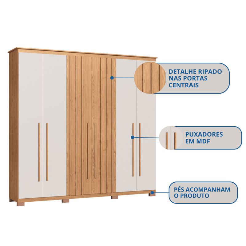 Guarda-Roupa-Casal-Ripado-6-Portas-com-Pes-Vienna-Moveis-Castro