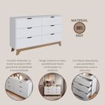Cômoda Infantil 6 Gavetas Em MDF Alice Mobikasa