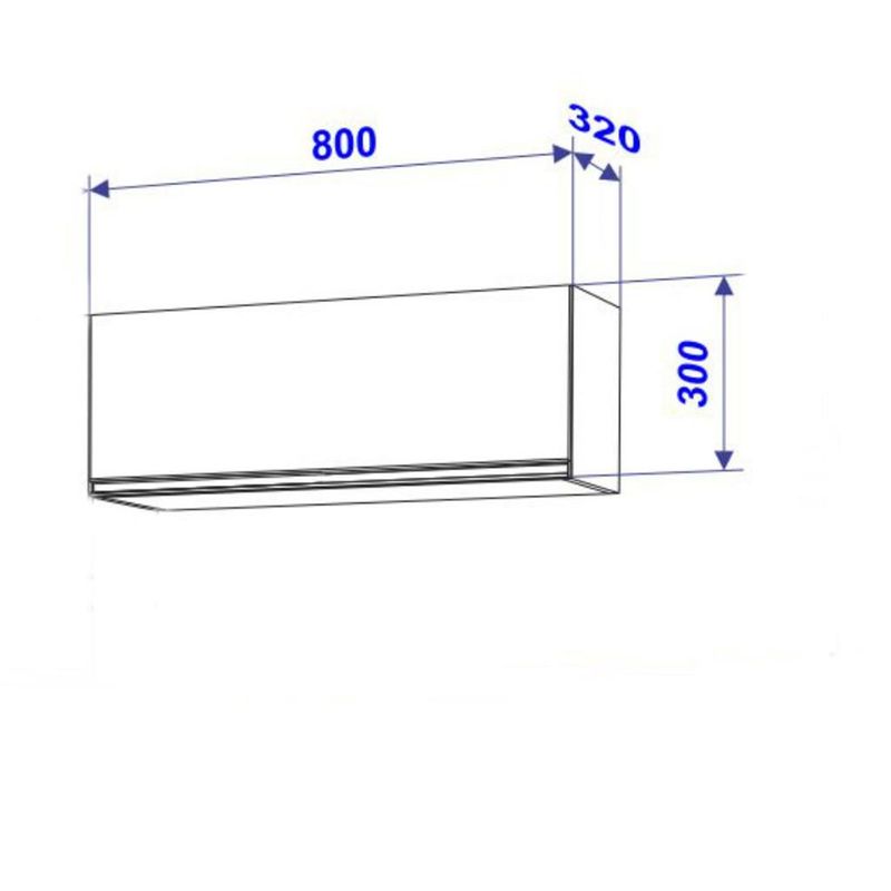 Armário Aéreo 1 Porta Basculante 80cm Star Indekes