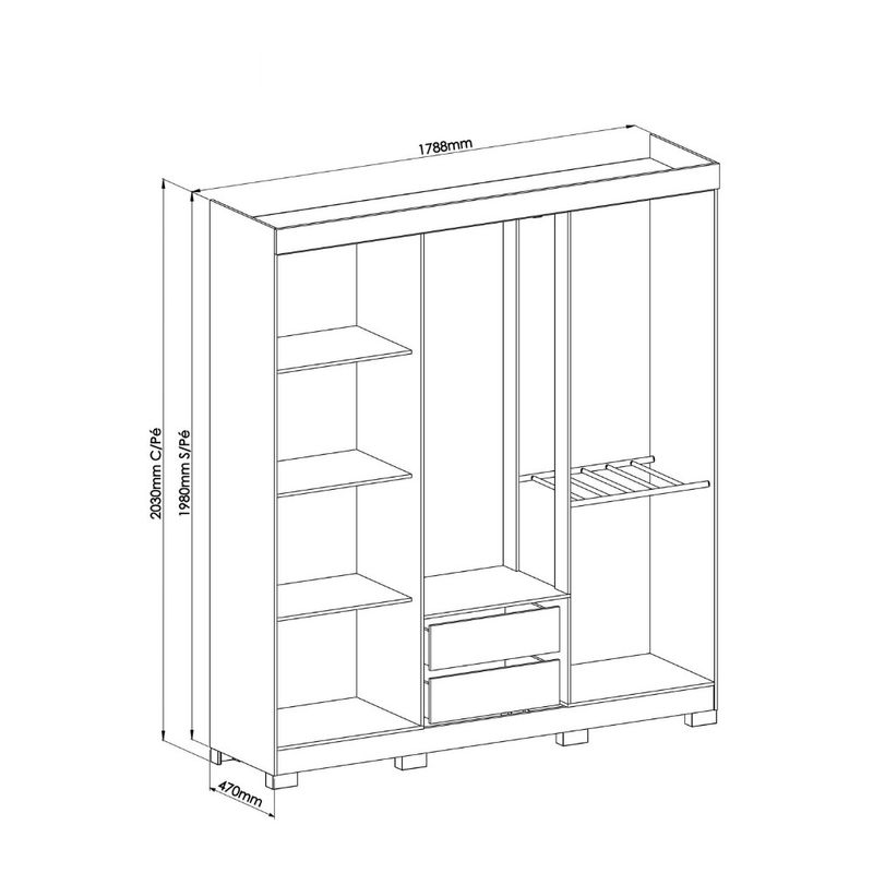 Guarda-Roupa-Casal-Flex-6-Portas-com-Pes-Verona-Moveis-Castro