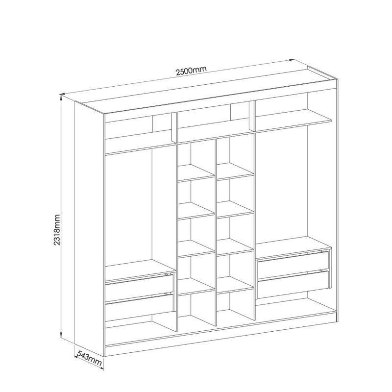 Guarda-Roupa-Casal-Flex-com-Espelho-3-Portas-de-Correr-em-MDF-Imperial-New-Moveis-Castro