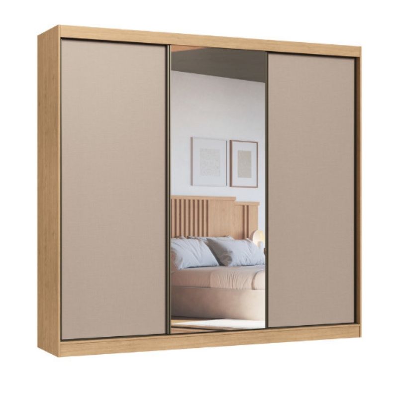 Guarda-Roupa-Casal-Flex-com-Espelho-3-Portas-de-Correr-em-MDF-Imperial-New-Moveis-Castro