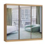 Guarda Roupa Casal com Espelhos 3 Portas de Correr em MDF Imperial New Móveis Castro