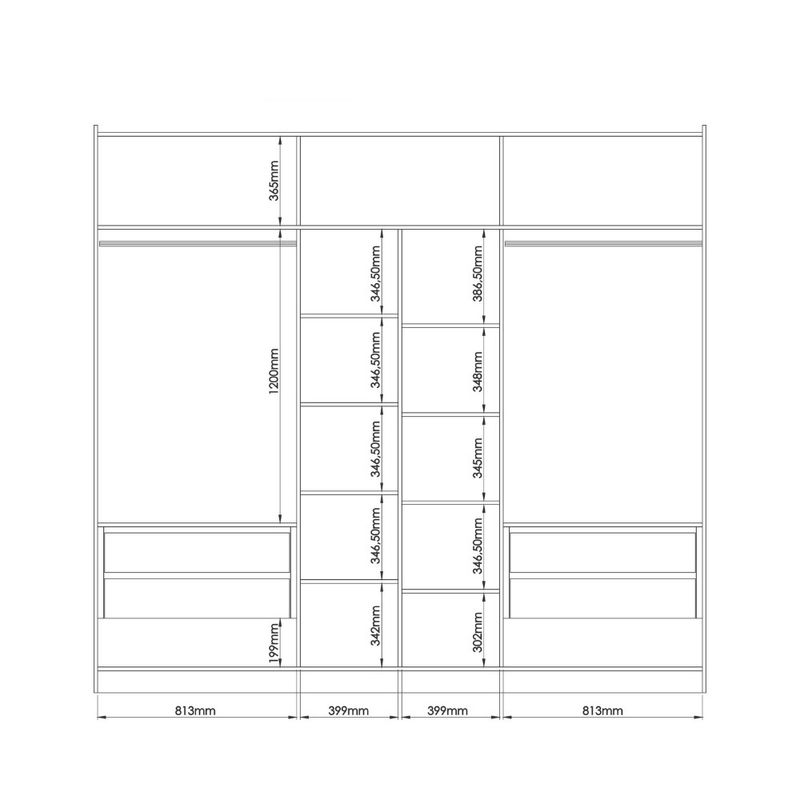 Guarda Roupa Casal com Espelhos 3 Portas de Correr em MDF Imperial New Móveis Castro