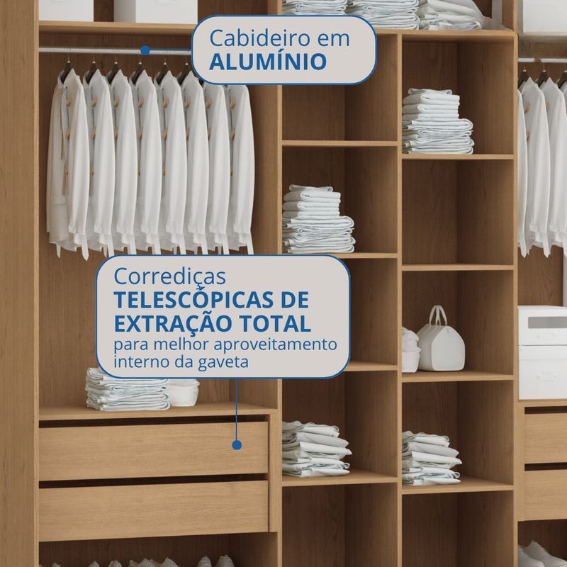 Guarda Roupa Casal com Espelhos 3 Portas de Correr em MDF Imperial New Móveis Castro