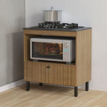 Balcão para Cooktop 4 Bocas 1 Porta Basculante BL3315 Tecno Mobili