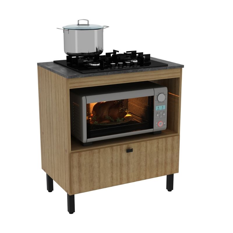 Balcão para Cooktop 4 Bocas 1 Porta Basculante BL3315 Tecno Mobili