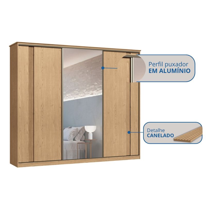 Guarda-Roupa-Casal-com-Espelho-3-Portas-de-Correr-em-MDF-Duque-New-Moveis-Castro