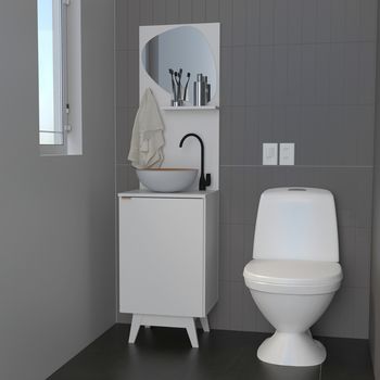 Gabinete para Banheiro com Espelho 1 Porta BN3684 Tecno mobili