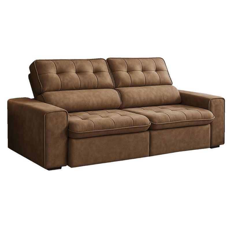 Sofá 3 Lugares Retrátil Reclinável 230cm Nobuck Austin Ferguile