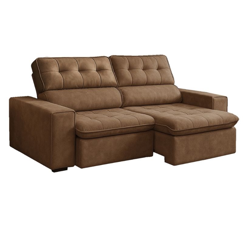 Sofá 3 Lugares Retrátil Reclinável 230cm Nobuck Austin Ferguile