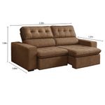 Sofá 3 Lugares Retrátil Reclinável 230cm Nobuck Austin Ferguile