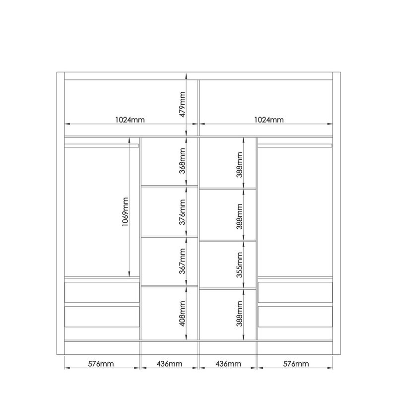 Guarda-Roupa-Casal-Flex-Ripado-2-Portas-de-Correr-Turim-Moveis-Castro