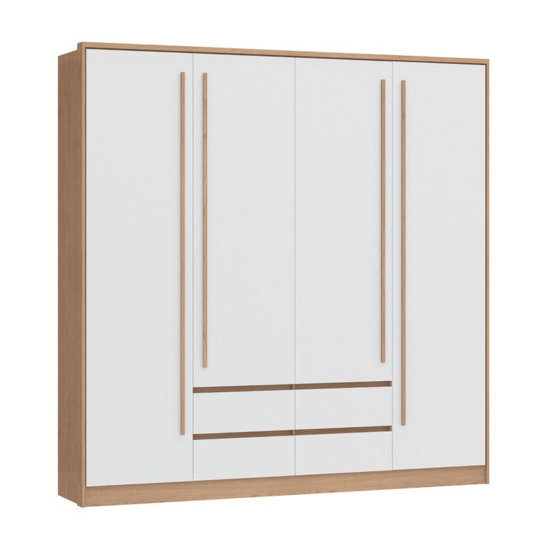 Guarda Roupa Casal 4 Portas 4 Gavetas Astor Móveis Castro