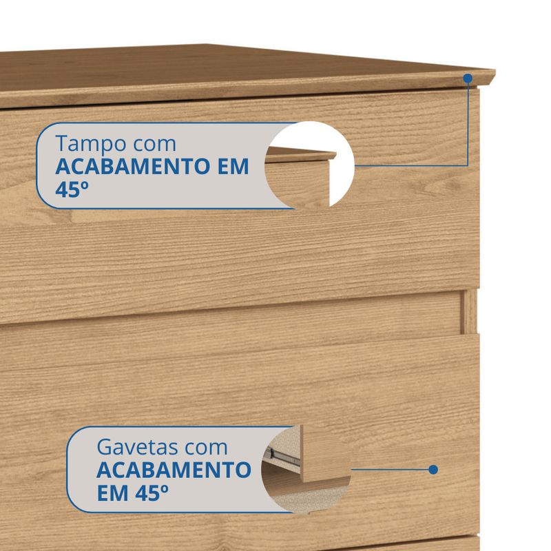 Cômoda 4 Gavetas com Pés Maia Móveis Castro