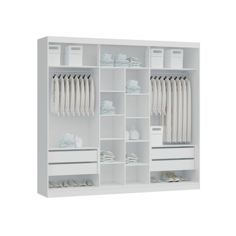 Guarda Roupa Casal com Espelho 3 Portas de Correr em MDF Imperial New Móveis Castro