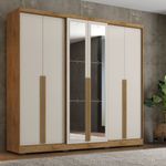 Guarda Roupa Casal com Espelho 6 Portas e Pés Serena Mobikasa