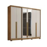 Guarda Roupa Casal com Espelho 6 Portas e Pés Serena Mobikasa