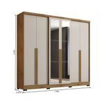 Guarda Roupa Casal com Espelho 6 Portas e Pés Serena Mobikasa