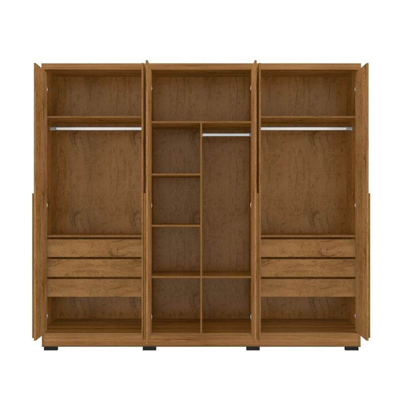 Guarda Roupa Casal com Espelho 6 Portas e Pés Serena Mobikasa