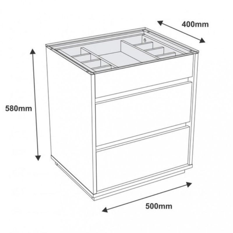 Mesa de Cabeceira 3 Gavetas Belize Casa D